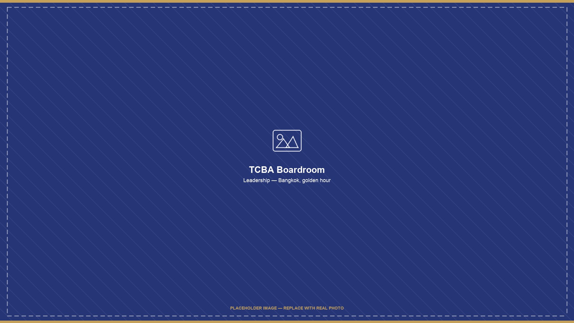 TCBA boardroom Bangkok golden hour (placeholder — replace with real photo)